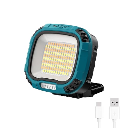 Smiling Shark Arbeitsleuchte, 4000 Lumen LED Werkstattlampe 5000 mAh Wiederaufladbare 18 Modus Licht Wasserdicht COB Werkstatt Lampe mit Magnet für Working Reparatur Garage Camping Outdoor von Smiling Shark