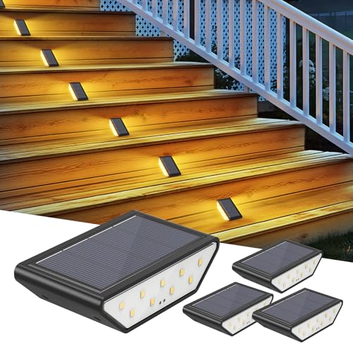 Smiling Shark Solarlampen Für Außen, 4 Stück Solar LED Treppenbeleuchtung Aussen Warmweiß Beidseitiges Beleuchtungs IP65 Wasserdichte Solar Stufenleuchten Für Garten Terrasse Gehweg Smiling Shark Solarlampen Für Außen, 4 Stück Solar LED Treppenbeleuchtung Aussen Warmweiß Beidseitiges Beleuchtungs IP65 Wasserdichte Solar Stufenleuchten Für Garten Terrasse Gehweg von Smiling Shark