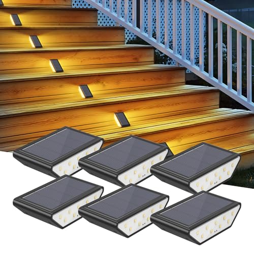 Smiling Shark Solarlampen Für Außen, 6 Stück Solar LED Treppenbeleuchtung Aussen Warmweiß Beidseitiges Beleuchtungs IP65 Wasserdichte Solar Stufenleuchten Für Garten Terrasse Gehweg Smiling Shark Solarlampen Für Außen, 6 Stück Solar LED Treppenbeleuchtung Aussen Warmweiß Beidseitiges Beleuchtungs IP65 Wasserdichte Solar Stufenleuchten Für Garten Terrasse Gehweg von Smiling Shark