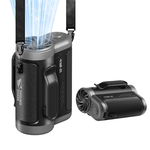 Smiling Shark Taillen Clip Ventilator, MF-01 Taillenventilator Type-C Aufladbare 3 Geschwindigkeiten Tragbarer Persönlicher Ventilator Clip on mit Lanyard für Reisen Outdoor Arbeiten Smiling Shark Taillen Clip Ventilator, MF-01 Taillenventilator Type-C Aufladbare 3 Geschwindigkeiten Tragbarer Persönlicher Ventilator Clip on mit Lanyard für Reisen Outdoor Arbeiten von Smiling Shark