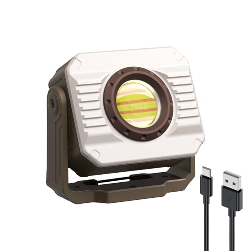 Smiling Shark Werkstatt Licht, 1200lm Tragbar Werkstattlicht 5000mAh Wiederaufladbare Dimmbar 3 Modu Licht 360°Drehbar Haken Kabellos LED Werkstattlampe mit Magnet für Working Reparatur Garage Camping von Smiling Shark