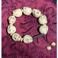 Große Totenkopf Handmala Mala Gebetskette Yak-Knochen Handmade in Nepal von SmilingTaraShop