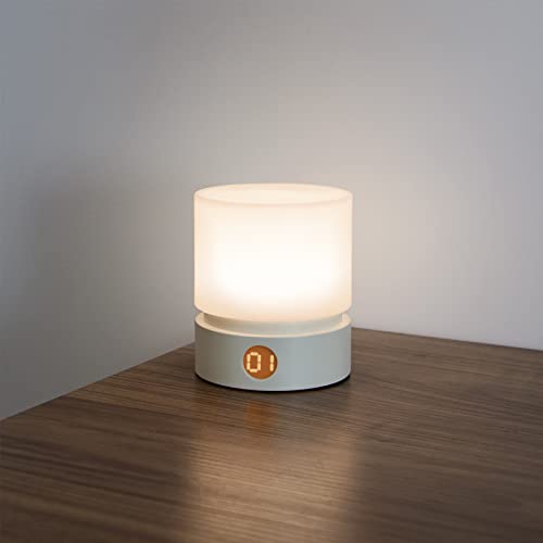 Smilodon Nachtlicht Lampe mit Timer, Nachtlicht für Kinder und Erwachsene, Baby Stilllicht, Weißes LED Nachttischlampe Tischlampe, Dimmbar, Wiederaufladbar Eingebauter Akku von Smilodon