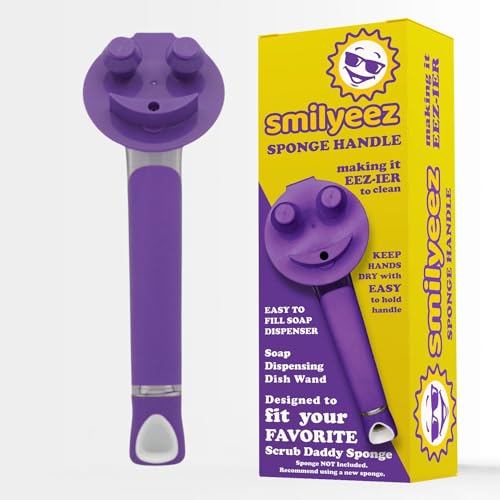 Smilyeez Seifenspendergriff mit lächelndem Schwammgriff für Scrub Daddy Schwamm (Lila) von Smilyeez