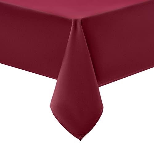 smiry Tischdecke Abwaschbar Rechteckig 140x300cm Tischtuch Polyester Wasserabweisend Lotuseffekt Tischwäsche Schmutzabweisend Abwischbare Tafeldecke für Party Küche Weihnachten, Weinrot von smiry