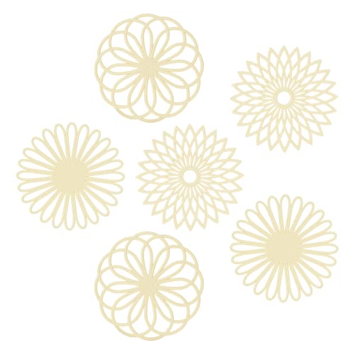 Smithcraft Beige Untersetzer für heiße Gerichte, Silikon-Untersetzer, heiße Pads für Küchendekoration, hitzebeständige Matten Arbeitsplatte, runde Untersetzer Tisch und Quarz-Zubehör-Set 6 von Smithcraft