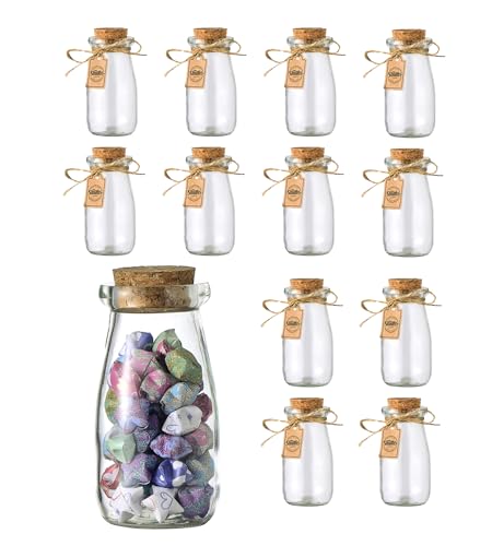 Smith's Mason Jars Satz von 12 Mini-Gläsern (100 ml) mit Korkdeckeln, kurz/mittel/hoch - ideal für die Aufbewahrung von Lebensmitteln, Kunst und HandwerkTall (10cm x 5cm)) von Smiths Mason Jars