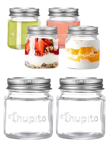 Smiths Mason Jars Chupitos Mini-Einmachgläser mit Deckel – Chupitos Schnapsgläser (6 Stück) – Mini-Marmeladengläser mit Deckel für Vintage-Mottopartys – hochwertiges lebensmittelechtes Glas von Smiths Mason Jars