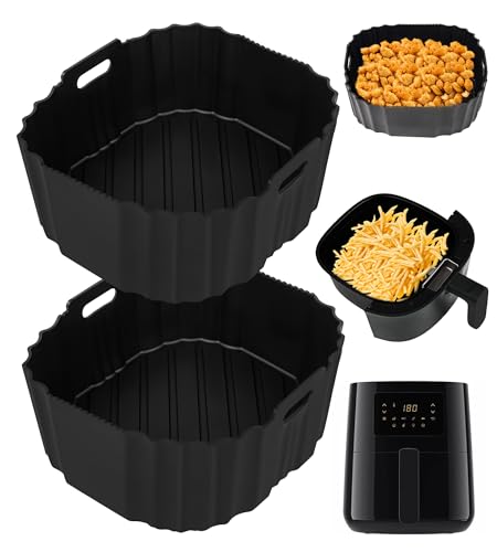 Smlntbu Airfryer Silikonform Kompatibel für Philips Essential 4,1L (HD9252, HD9200, HD9255), 2PCS Silikon Backform Wiederverwendbar anstelle Backpapier für Heißluftfritteuse Zubehör von Smlntbu
