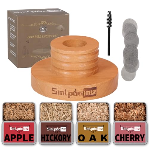 Cocktail Smoker Set, altmodisches Whiskey Getränke Smoker Set mit Vier Arten von Holzspänen, Geschenk für Vater, Ehemann und Cocktail Liebhaber von Smlpuame
