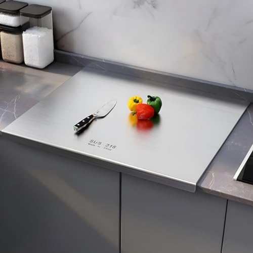 316 Edelstahl Schneidebrett,Frühstücksbrettchen,Cutting Boards for Kitchen,Küchenbrett Antibakteriell Cutting Board,Schneidebrett zum Kneten,Arbeitsplatte aus 316 Edelstahl - 60 * 40cm von Smnlour