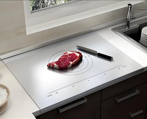 Schneidebrett 316 Edelstahl,Schneidebrett Groß,Frühstücksbrettchen,Küchenbrett Antibakteriell Cutting Board,Schneidebrett zum Kneten,Arbeitsplatte aus 316 Edelstahl,Küchenbrett (60 * 48cm) von Smnlour