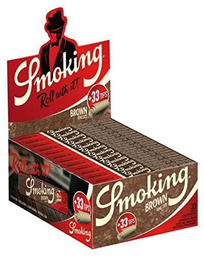 Smoking Brown Papers + Tips King Size Filtertips integriert neu! 2 Boxen (48x Heftchen) von Smoking