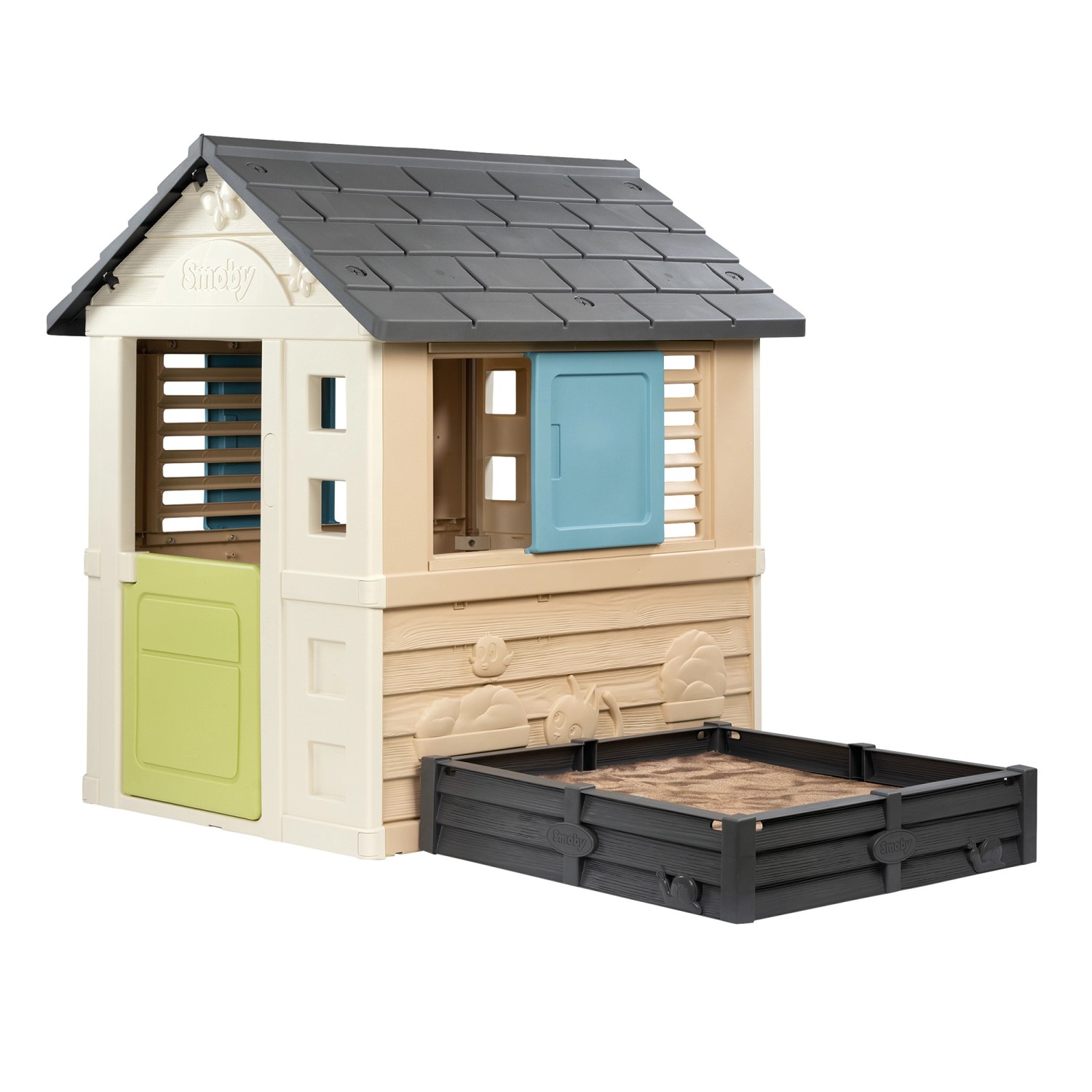 Smoby Spielhaus Square mit Sandkasten 127 cm x 174 cm x 110 cm von Smoby