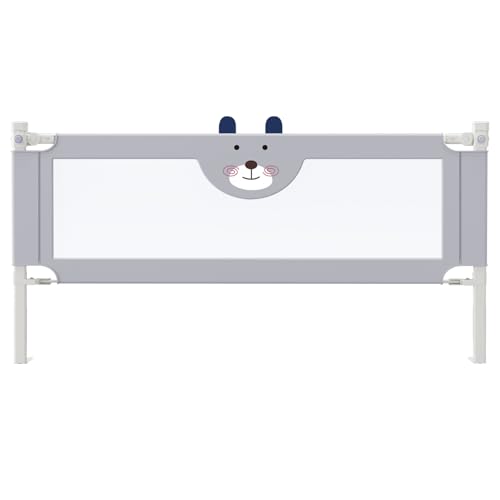 Smocraut Bettgitter für Kleinkinder, Sicherheitsgitter für Kingsize-Bett, Super-King-Size-Bett, Doppelbett, Babygitter für Einzelbett, kleines Einzelbett, Schlafschiene, extra hohes Geländer (200CM) von Smocraut