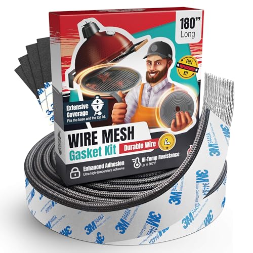 Drahtgitterdichtungssatz passend für Kamado Joe Big Joe – 457,2 cm Fiberglas-Dichtungs-Ersatz-Set – passend für Big Green Egg – Kamado-Zubehör und Ersatzteile – Smoker Seal von Smoker Chef
