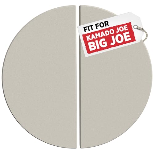 Smoker Chef Keramik-Hitzeschutzplatten, 50 cm, Halbmondform, kompatibel mit Kamado Joe Big Joe I, II, III – Pizzastein – Kamado Joe Zubehör und Ersatzteile von Smoker Chef – 2er-Pack von Smoker Chef