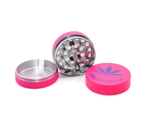 Smokerama CNC Metall Kräutermühle Pink Alu 3-Teilig 40mm Amsterdam Blatt Smokerama CNC Metall Kräutermühle Pink Alu 3-Teilig 40mm Amsterdam Blatt von Smokerama