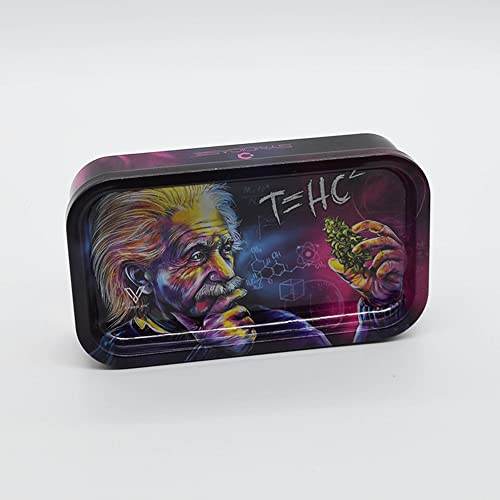 Einstein T=HC Metalldose mit Rolling Tray/Geruchsdichte Aufbewahrungsdose mit Drehtablett - 12,2 x 7 x 3 cm inkl. Pop Up von Smokerhontas