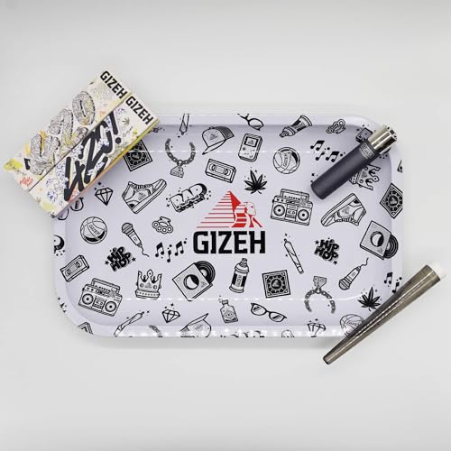 GIZEH Comic Mix White Large Rolling Tray Set - Mischeschale Stoner Kit/Kiffer Box mit Clipper, Longpapers, Filter Tips und Joint Tube - perfektes Kiffergeschenk! GIZEH Comic Mix White Large Rolling Tray Set - Mischeschale Stoner Kit/Kiffer Box mit Clipper, Longpapers, Filter Tips und Joint Tube - perfektes Kiffergeschenk! von Smokerhontas