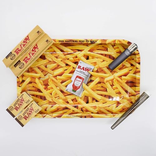 RAW Fries Large Rolling Tray Set - Pommes Frites Mischeschale Stoner Kit/Kiffer Box mit Clipper, Longpapers, Filter Tips und Joint Tube - perfektes Kiffergeschenk! RAW Fries Large Rolling Tray Set - Pommes Frites Mischeschale Stoner Kit/Kiffer Box mit Clipper, Longpapers, Filter Tips und Joint Tube - perfektes Kiffergeschenk! von Smokerhontas