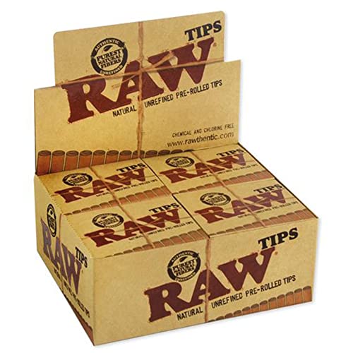 RAW Pre Rolled Filter Tips Slim - vorgerollte natürliche ungebleichte Tips 21 Stk pro Packung (10 Packungen) von Smokerhontas