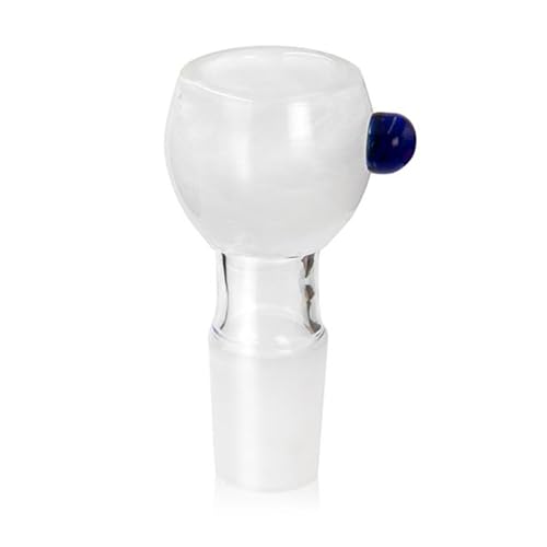 Smokerhontas Bong Kopf aus Glas Rund mit großem Durchlass Durchzug und Rollstopp - Bunter Glaskopf für Bong & Wasserpfeife - SG: 18,8 mm (Weiß) von Smokerhontas