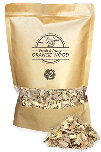 Smokey Olive Wood N2-01-1,7L, 1,7 Liter, Orangenholzspäne zum Grillen und Räuchern, Größe 5 mm-1 cm von Smokey Olive Wood