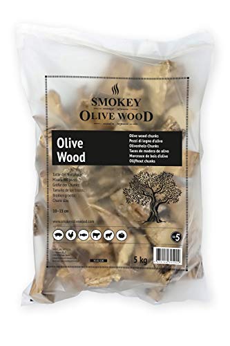 Smokey Olive Wood 5 kg Olivenholz für Grill und Räucher, Rohe Brocken 5–10 cm von Smokey Olive Wood