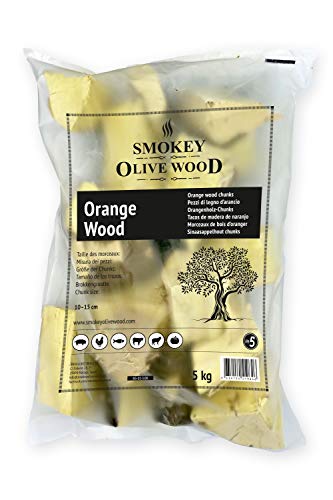 Smokey Olive Wood 5 kg Orangenholz für Grill und Räucher, Rohe Brocken 5–10 cm von Smokey Olive Wood