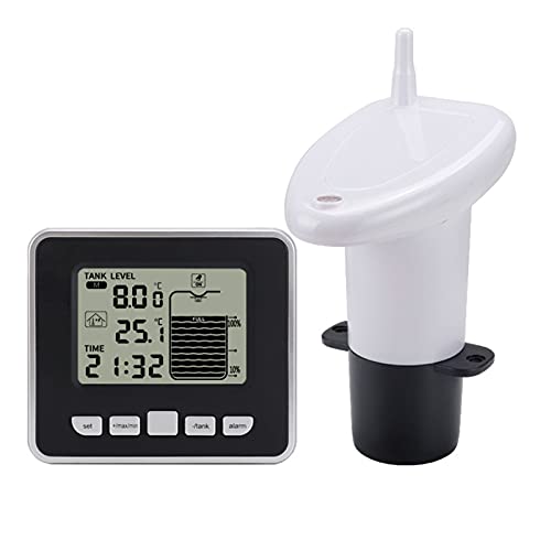 Smoostart Ultraschall-Flüssigkeitssensor, Ultraschall-Wassertank-Tiefenmessgerät mit Temperaturanzeige, 8,3 cm LED-Display von Smoostart