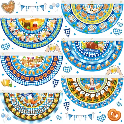 6 Stück Oktoberfest Dekoration Oktoberfest Stoff Wimpelkette 0,5 x 0,9 m Deutsche Bayerische Halbfächer Flagge Hängende Banner Weiß Blau Deutsche Party Supplies Flagge für Bier Outdoor Veranda Hof 6 Stück Oktoberfest Dekoration Oktoberfest Stoff Wimpelkette 0,5 x 0,9 m Deutsche Bayerische Halbfächer Flagge Hängende Banner Weiß Blau Deutsche Party Supplies Flagge für Bier Outdoor Veranda Hof von SmoothNovelty