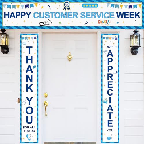 SmoothNovelty Banner mit Aufschrift "Happy Customer Service Week", "We Appreciate Thank You for All You Do", Hintergrund, Kundenservice, Mitarbeiter, Wertschätzung, Dekorationen für Ruhestand SmoothNovelty Banner mit Aufschrift "Happy Customer Service Week", "We Appreciate Thank You for All You Do", Hintergrund, Kundenservice, Mitarbeiter, Wertschätzung, Dekorationen für Ruhestand von SmoothNovelty