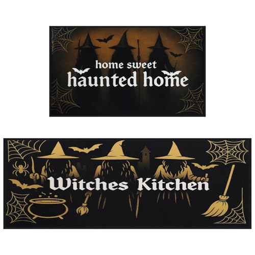SmoothNovelty Halloween-Küchenmatte, Hexen-Teppich, Gothic-Küchendekoration, Bauernhaus, Hexe, Bodenmatten, Outdoor, rutschfeste Fußmatte, Gothic-Halloween-Dekorationen für Zuhause, Boden, Tür SmoothNovelty Halloween-Küchenmatte, Hexen-Teppich, Gothic-Küchendekoration, Bauernhaus, Hexe, Bodenmatten, Outdoor, rutschfeste Fußmatte, Gothic-Halloween-Dekorationen für Zuhause, Boden, Tür von SmoothNovelty