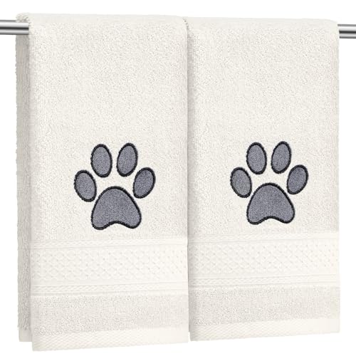 SmoothNovelty Hundepfoten-Handtücher, Beige, Badezimmer-Dekoration, 33 x 73 cm, 100 % Baumwolle, bestickt, weich, saugfähig, Bauernhaus für Küche, Toilette, 2 Stück SmoothNovelty Hundepfoten-Handtücher, Beige, Badezimmer-Dekoration, 33 x 73 cm, 100 % Baumwolle, bestickt, weich, saugfähig, Bauernhaus für Küche, Toilette, 2 Stück von SmoothNovelty