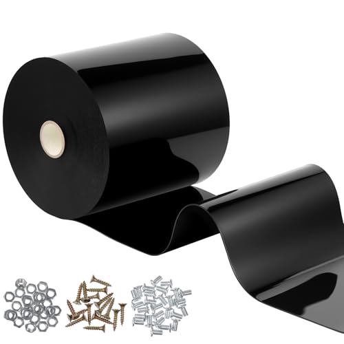 SmoothNovelty Türvorhang-Set, 45 m lang, schwarz, Kunststoffstreifen, 20,3 cm Breite x 0,2 cm Dicke, inklusive Wandhalterungs-Set, schwarzer PVC-Gefrierschrank-Türvorhang, passend für begehbare Kühler von SmoothNovelty