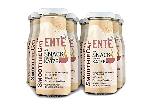 SmoothieCat Katzensmoothie 12er Ente - Flüssignahrung für Katzen - Katzensuppe - Katzenmilch - Zucker- & glutenfrei - je 150ml von SmoothieCat
