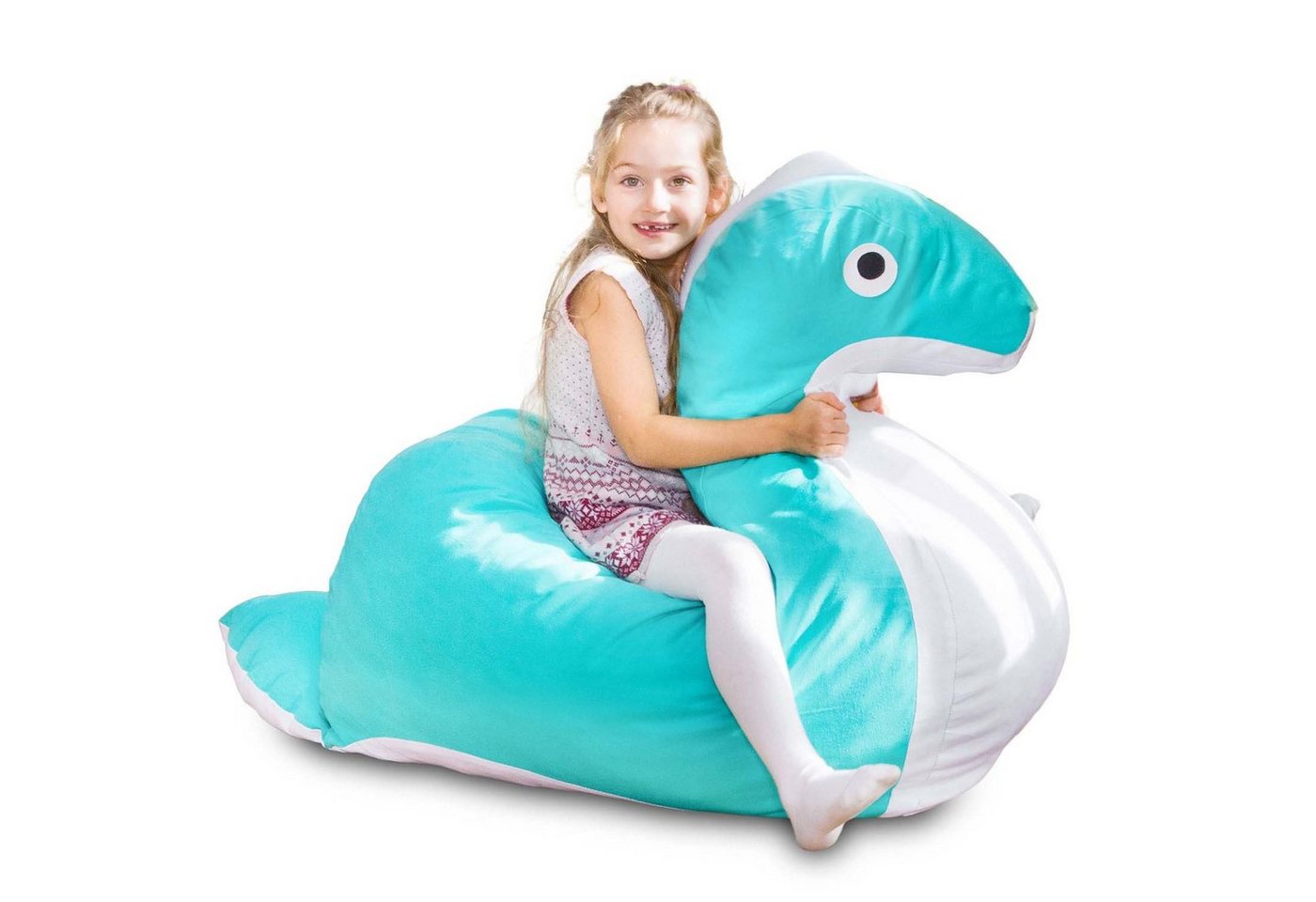 Smoothy Sitzsack Kindersitzsack Tierform Sitzkissen (Sitzkissen für Kinder, Kindermöbel), Baumwollbezug Nessie von Smoothy