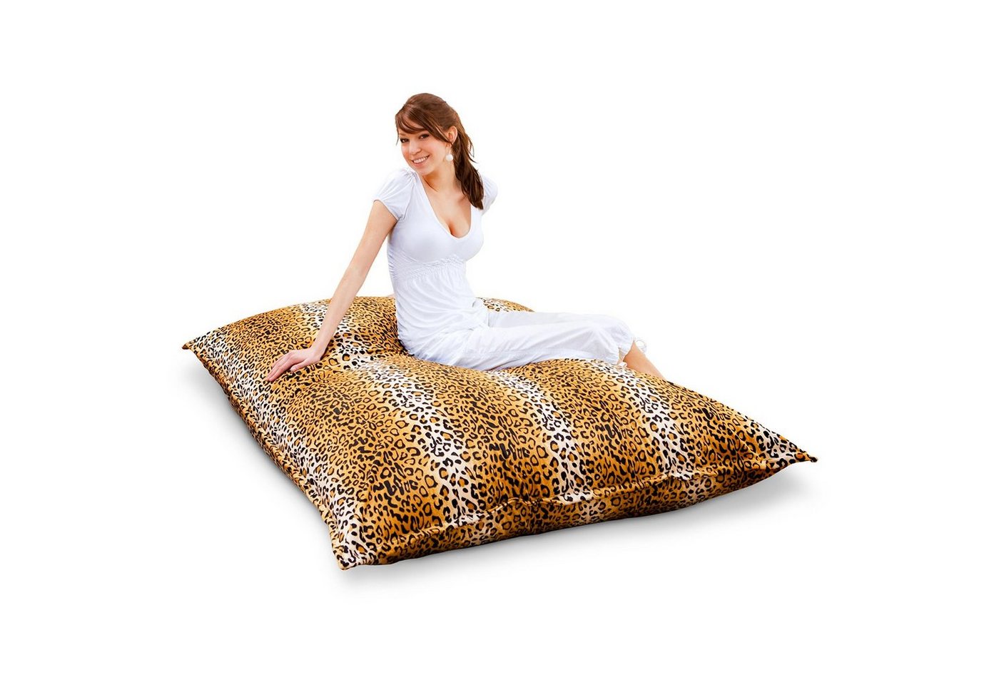 Smoothy Sitzsack XXL Bean-Bag Sitzkissen (Safari - Muster, 180 x 140cm), Riesen-Kissen mit EPS-Perlen von Smoothy