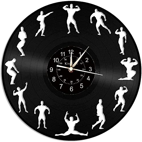 Smotly Vinyl Wanduhr, Fitness Körper Design Wanduhr, Wanduhr Dekoration Geschenk für Fitness Sportbegeisterte von Smotly