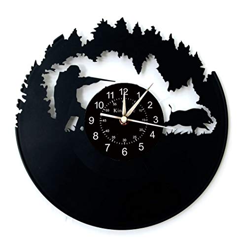 Smotly Vinyl Wanduhr, Jäger und Waffen Thema Rekord Wanduhr, handgemachte Kunstdekoration zu Hause Wanduhr kreative Geschenke. von Smotly