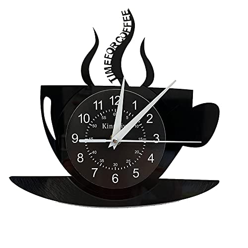 Smotly Vinyl Wanduhr Kaffeezeit Design Wanduhr Restaurant Wanduhr Dekoration Geschenk von Smotly