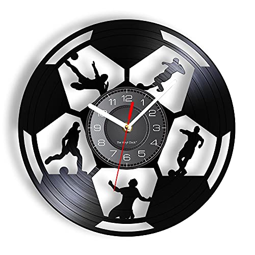 Smotly Vinyl Wanduhr Fußball Design Wanduhr Fußball Sport Dekoration Wanduhr Geschenk von Smotly