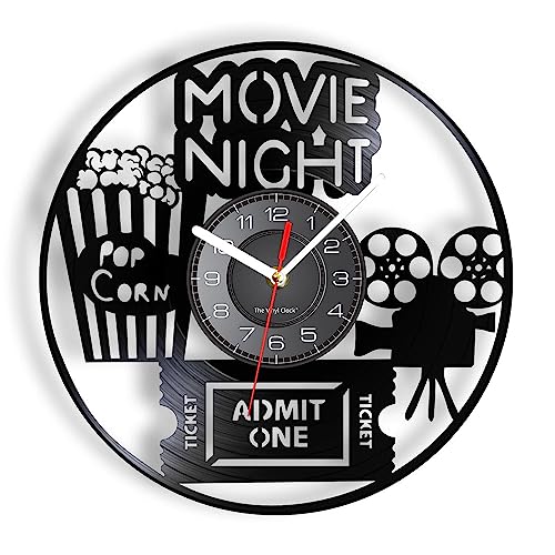 Smotly Vinyl Wanduhr Kino Set Kunst Uhr Eine Wanduhr Geschenk für Filmbegeisterte von Smotly