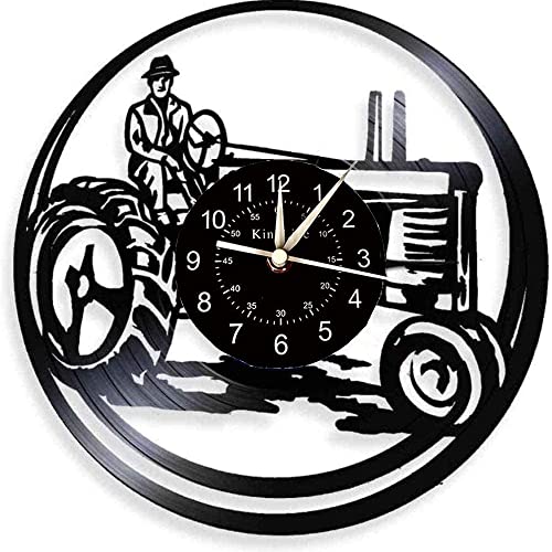 Smotly Vinyl Wanduhr Traktor Design Wanduhr Wanduhr Wanduhr Dekoration Geschenk für Arbeitende Menschen von Smotly