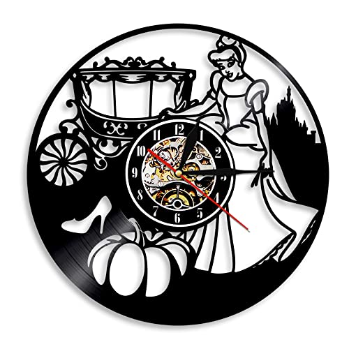 Smotly Wanduhr aus Vinyl, die berühmte Cinderella Märchenmuster, eine wunderbare Wanduhr Geschenk für Kinder. von Smotly