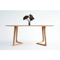 st12 Solid Oak Dining Table - Rectangular Minimalist Design With Sculpted Legs & Thin Rounded Edge Handmade st12 Solid Oak Dining Table - Rectangular Minimalist Design With Sculpted Legs & Thin Rounded Edge Handmade von Smreki