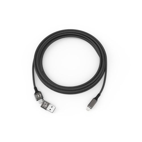 Smrter Nylon Speedy 2 in 1 Daten-& Ladekabel USB-A & USB Type-C™ Stecker, Lightning Stecker, 1,00m, schwarz von Smrter