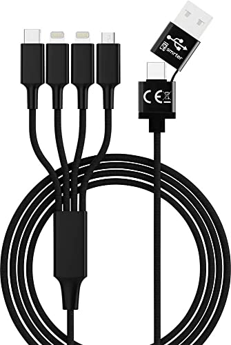 Smrter USB-Ladekabel USB-A Stecker, USB-C Stecker, USB-Micro-B 3.0 Stecker, Apple Lightning Steck von smrter