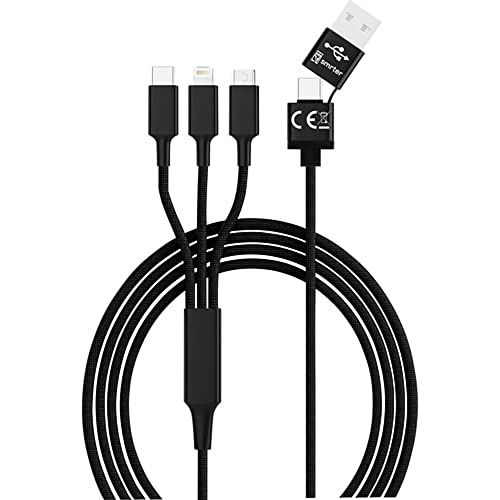 Smrter USB-Ladekabel USB 2.0 USB-A Stecker, USB-C Stecker, Apple Lightning Stecker, USB-Micro-B S, schwarz von Smrter